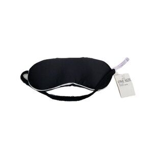 Black Sleep Mask One Size Adjustable Blackout Travel Wellness